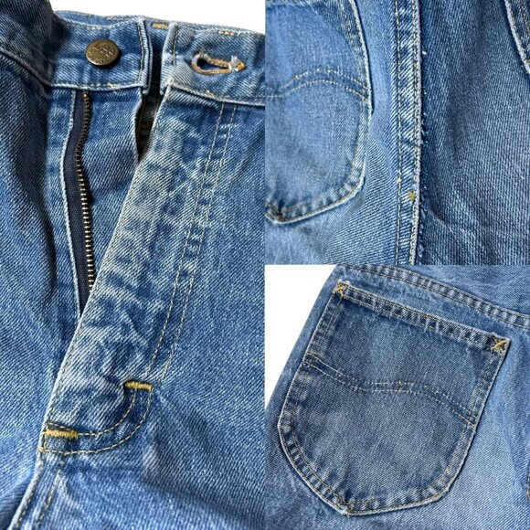 70s vintage Lee Riders bootcut jeans faded distressed Lightning zipper boho. - Picture 6 of 7